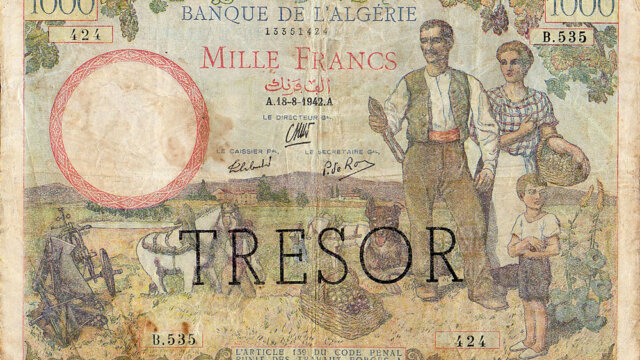 1000 francs Algérie type 1943