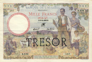 1000 francs Algérie type 1943