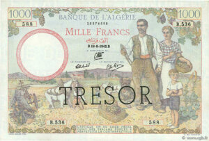 1000 francs Algérie type 1943