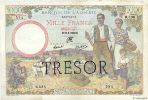 1000 francs Algérie type 1943