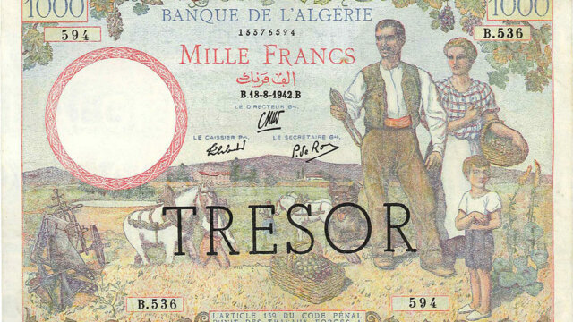 1000 francs Algérie type 1943