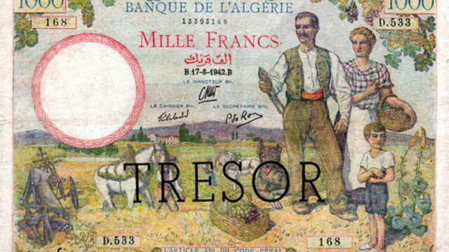 1000 francs Algérie type 1943