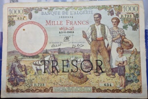 1000 francs Algérie type 1943