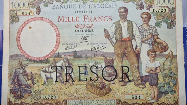 1000 francs Algérie type 1943