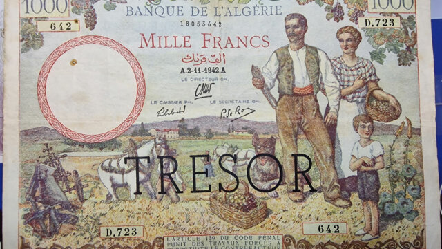 1000 francs Algérie type 1943