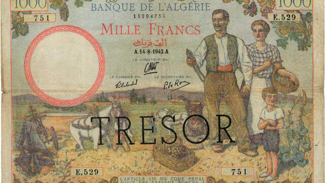 1000 francs Algérie type 1943