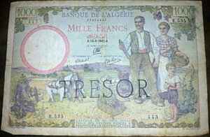 1000 francs Algérie type 1943