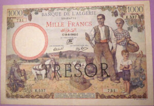 1000 francs Algérie type 1943