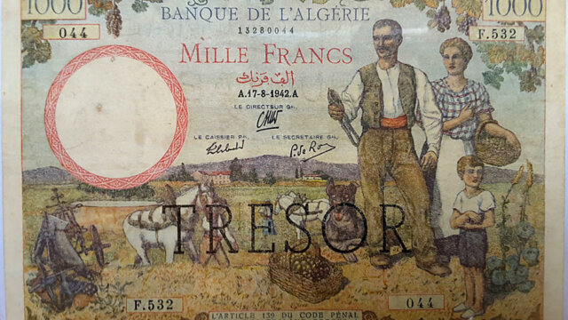 1000 francs Algérie type 1943