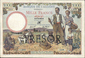 1000 francs Algérie type 1943