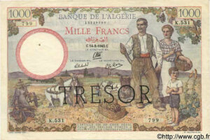 1000 francs Algérie type 1943