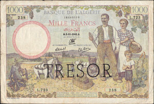 1000 francs Algérie type 1943