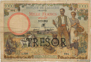 1000 francs Algérie type 1943