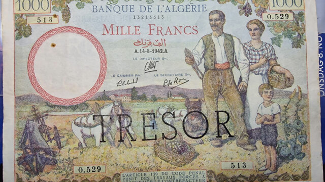 1000 francs Algérie type 1943