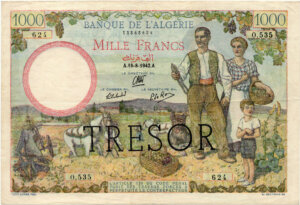 1000 francs Algérie type 1943