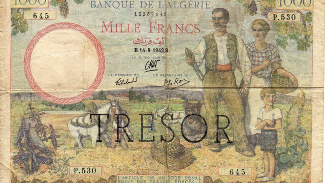 1000 francs Algérie type 1943