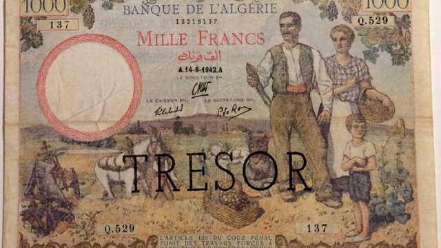 1000 francs Algérie type 1943