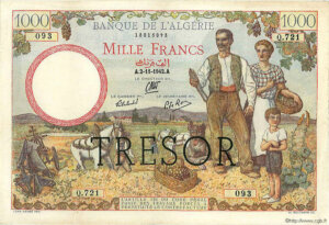 1000 francs Algérie type 1943