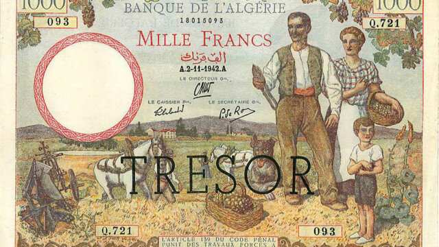 1000 francs Algérie type 1943