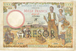 1000 francs Algérie type 1943