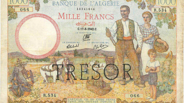 1000 francs Algérie type 1943