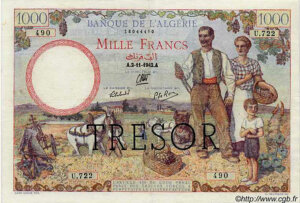 1000 francs Algérie type 1943