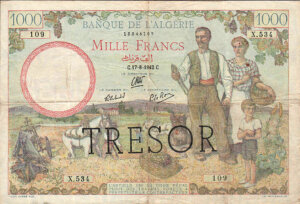 1000 francs Algérie type 1943