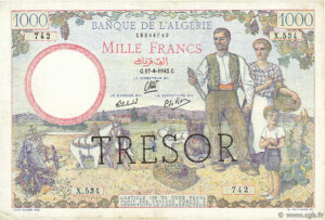 1000 francs Algérie type 1943