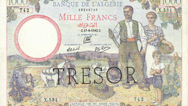 1000 francs Algérie type 1943