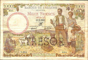 1000 francs Algérie type 1943