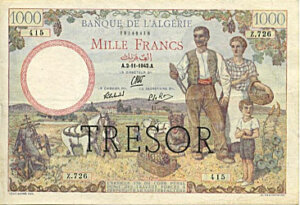 1000 francs Algérie type 1943