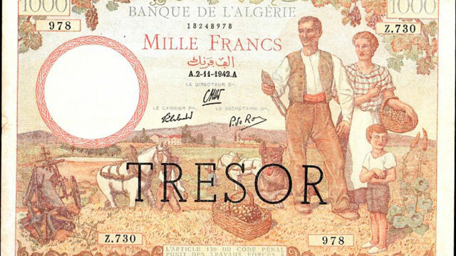 1000 francs Algérie type 1943