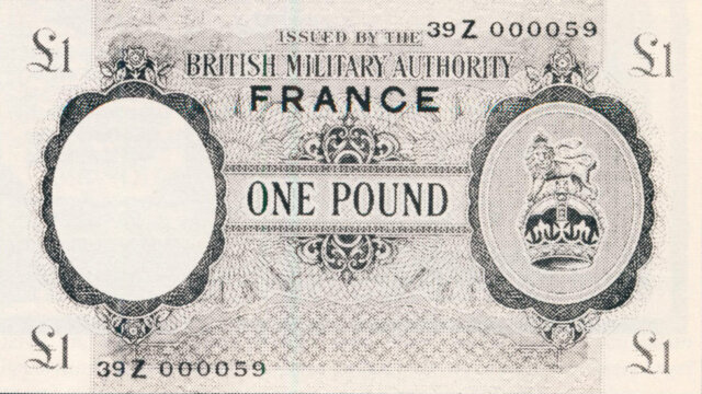 1 Pound British Military Authority type 1944