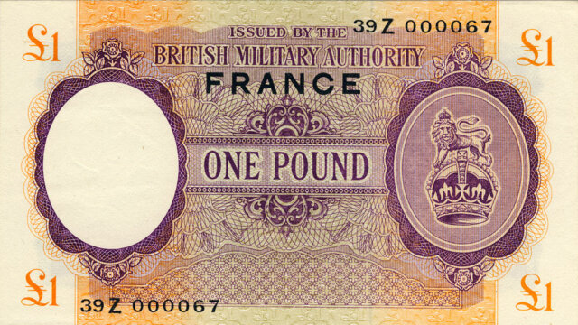 1 Pound British Military Authority type 1944