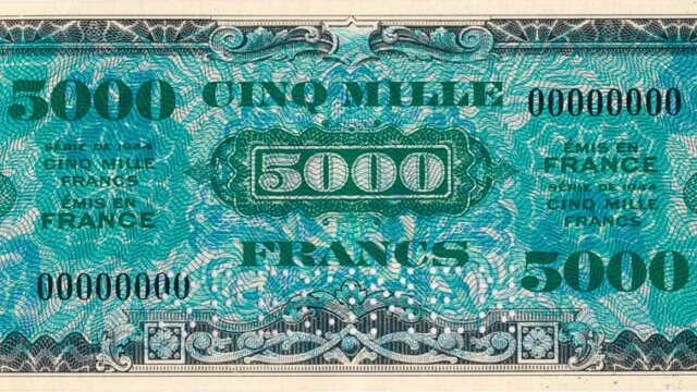 5000 francs Drapeau type 1944