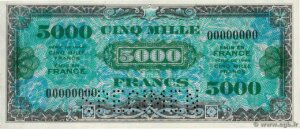 5000 francs Drapeau type 1944