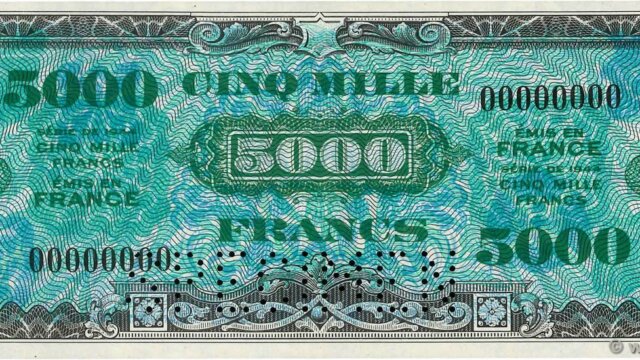 5000 francs Drapeau type 1944