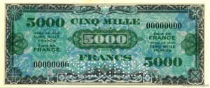 5000 francs Drapeau type 1944