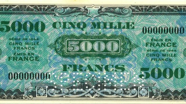 5000 francs Drapeau type 1944