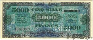 5000 francs Drapeau type 1944