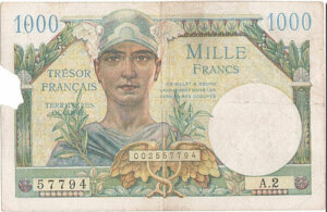 1000 francs Trésor Français type 1947