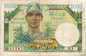 1000 francs Trésor Français type 1947