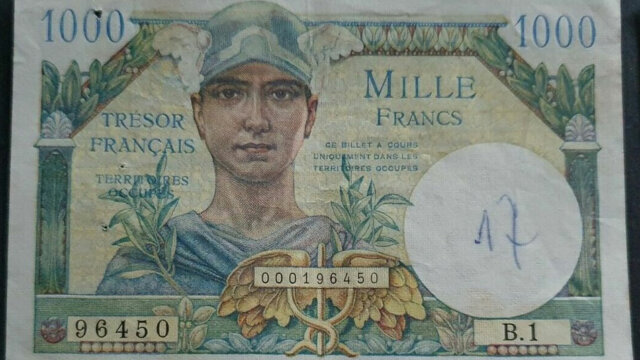 1000 francs Trésor Français type 1947