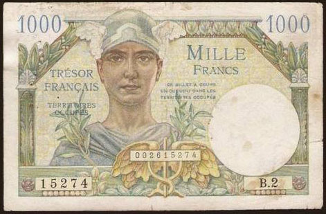 1000 francs Trésor Français type 1947