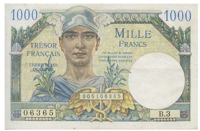 1000 francs Trésor Français type 1947