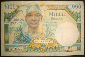 1000 francs Trésor Français type 1947