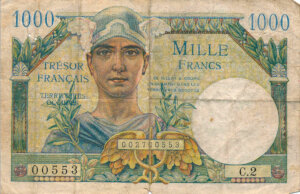 1000 francs Trésor Français type 1947