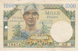 1000 francs Trésor Français type 1947