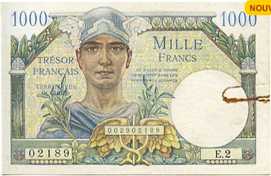 1000 francs Trésor Français type 1947