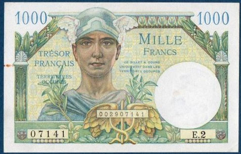 1000 francs Trésor Français type 1947